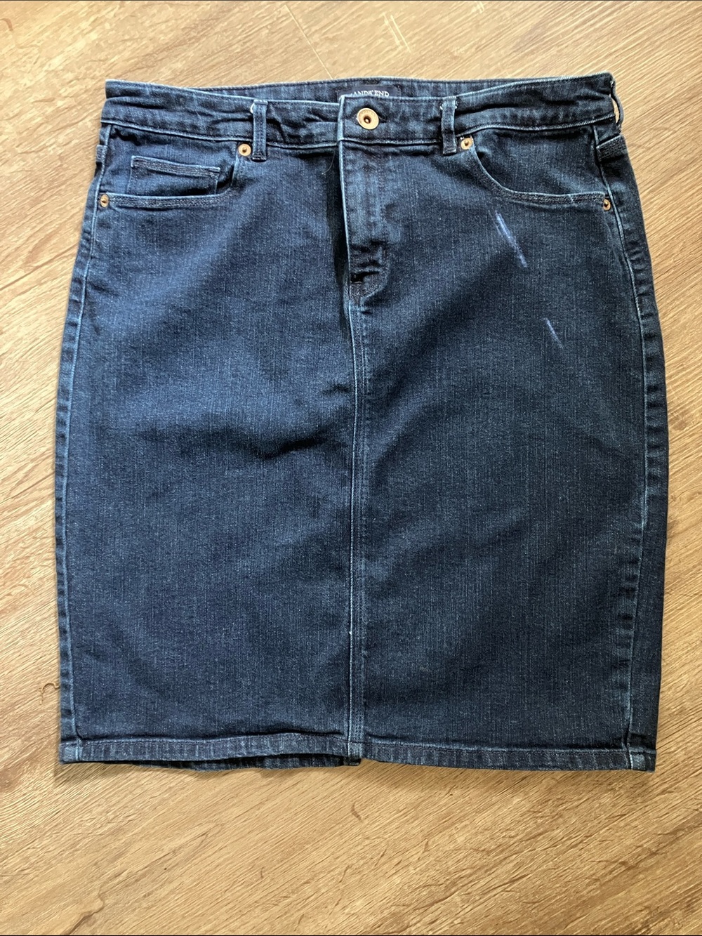 Lands' End Dark Indigo Denim Skirt